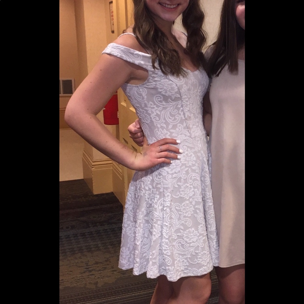 Francesca’s Off the Shoulder Fit n Flare Dress